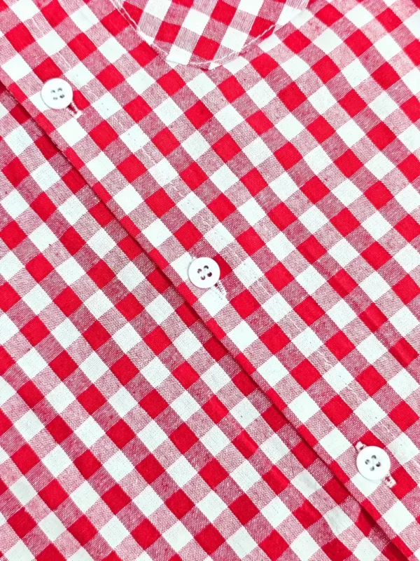 Chemise à manches courtes à carreaux tendance pour adolescents avec poche, hauts en coton décontractés et confortables pour l'été – Image 6