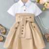 Robe chemise élégante à manches courtes en patchwork pour filles Robe chemise élégante à manches courtes en patchwork pour filles, robes décontractées pour les vacances 26 décembre 2024 Kotazando
