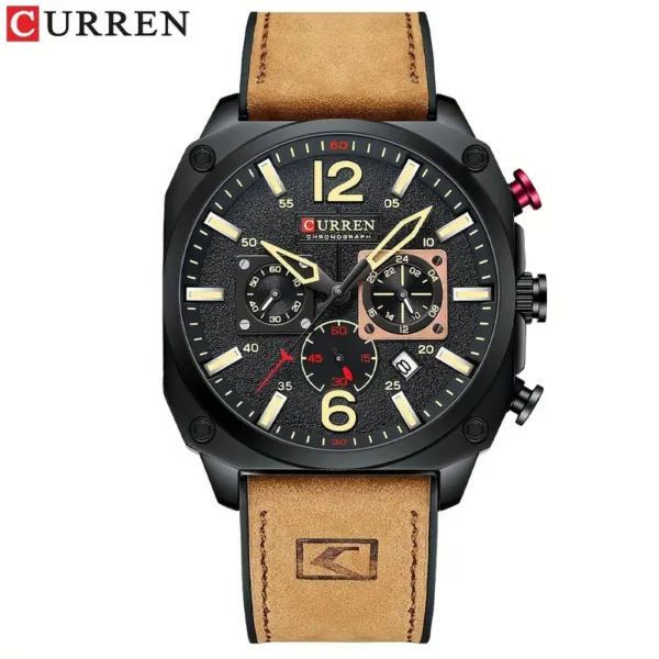 Montre à quartz de sport et de loisirs CURREN pour homme Montre à quartz de sport et de loisirs CURREN pour homme, montre de luxe en cuir PU, calendrier, design créatif, cadran, montre-bracelet avec date 4 octobre 2024 Kotazando