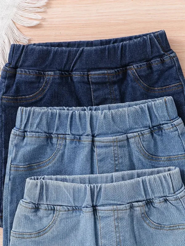 Lot de 3 shorts en jean pour bébé garçon, taille élastique, coupe confortable, vêtements d'été polyvalents pour l'extérieur - Image 6