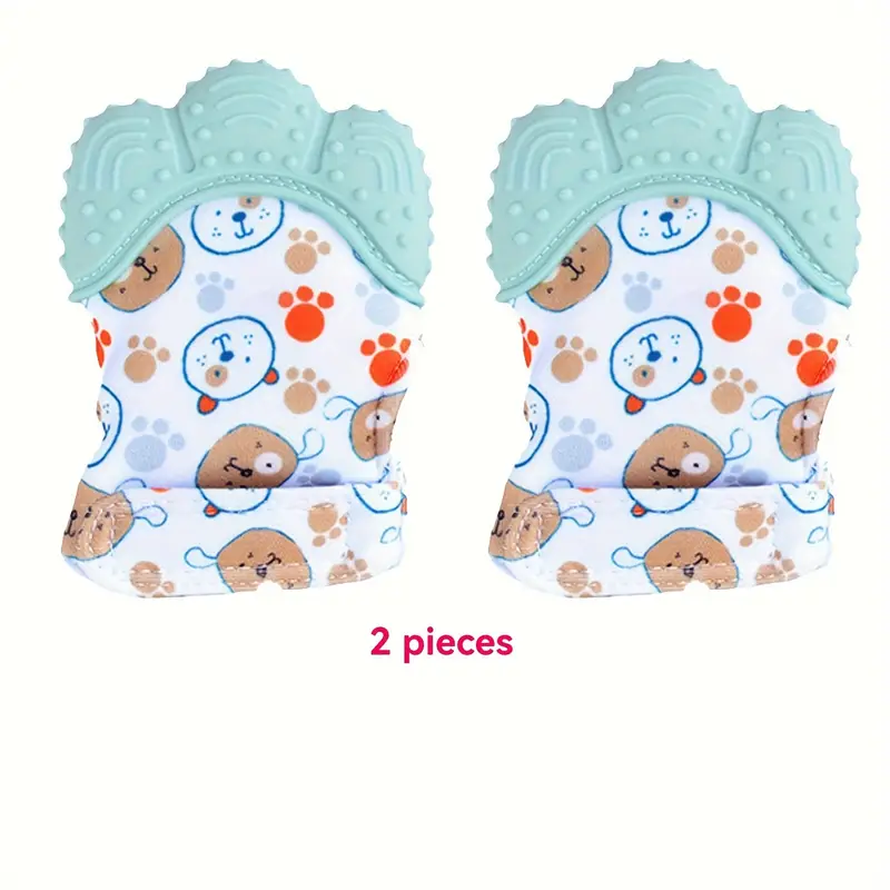 Lot de 2 gants de dentition unisexes en silicone pour enfants 8 Lot de 2 gants de dentition unisexes en silicone pour enfants – Image 7