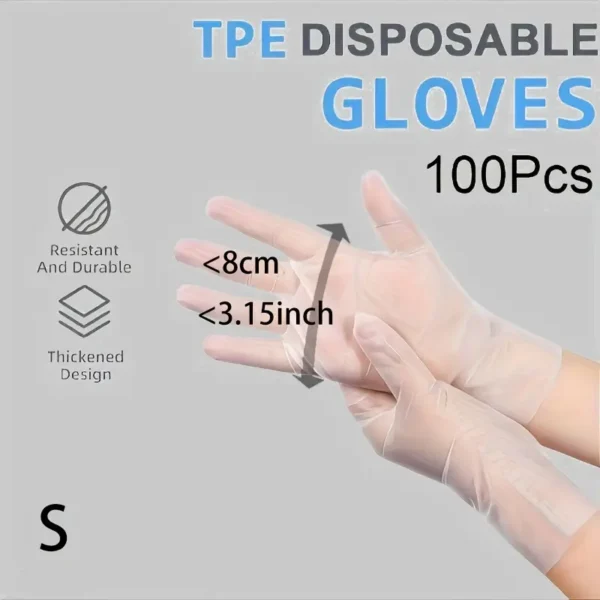 Lot de 100 gants jetables multi-usages, Imperméables, sans plomb et sans latex pour la cuisine, la salle de bain, l'extérieur, Parfaits pour la préparation des aliments, les soins des animaux et le nettoyage de la maison – Image 6