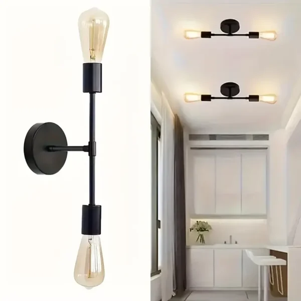 Lot de 2 plafonniers rétro noirs Lot de 2 plafonniers rétro noirs, utilisant une base d'ampoule E27, peuvent être utilisés comme lampes murales, adaptés au salon, à la chambre, à la cuisine, au couloir, au balcon (sans ampoules) 27 octobre 2024 Kotazando