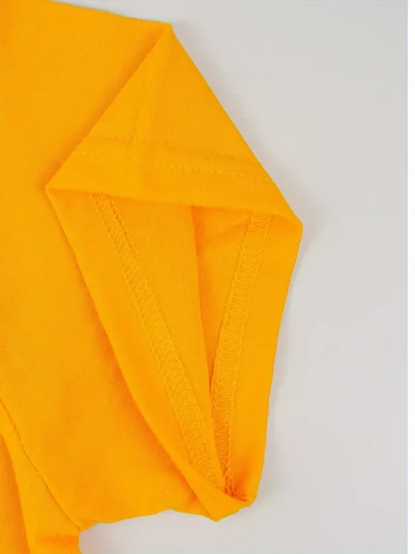 Lot de 7 t-shirts 100 % coton pour enfants - T-shirts unisexes à col ras du cou de couleur unie, hauts décontractés à manches courtes pour garçons et filles – Image 7