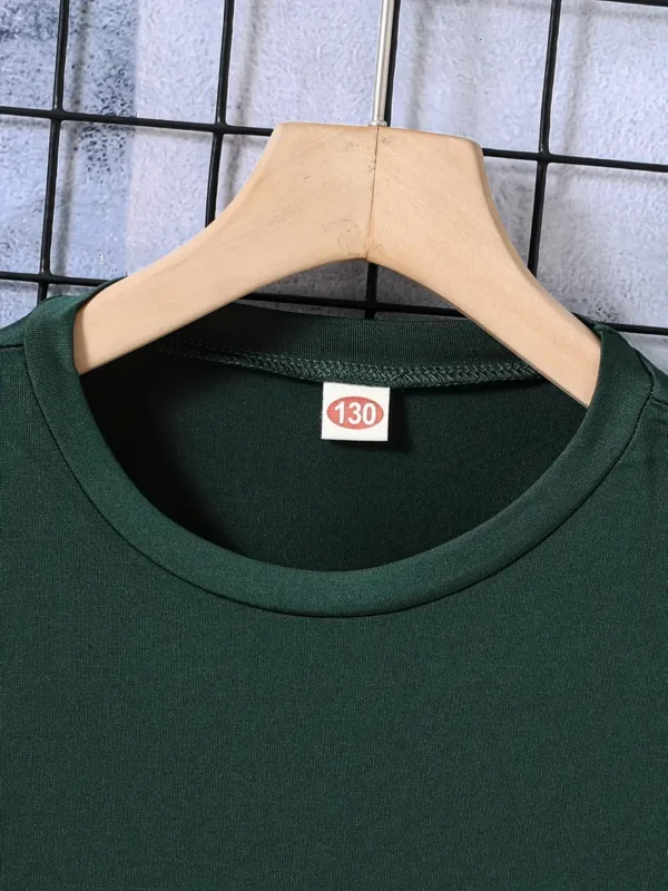 T-shirt tendance à imprimé de monuments de la rue pour garçons, haut polyvalent à manches courtes et col ras du cou de style urbain, vêtements d'été pour garçons – Image 2