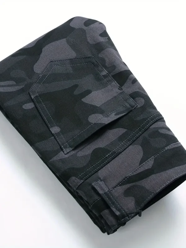 Jean camouflage pour garçon, coupe slim, pantalon long en denim délavé, vêtements d'extérieur pour enfants – Image 2