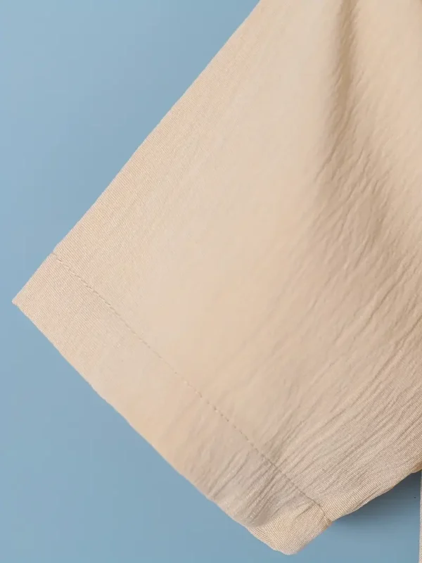 Chemise classique unie pour bébé garçon, haut respirant à manches courtes avec poche à rabat, parfait pour l'été en plein air – Image 8