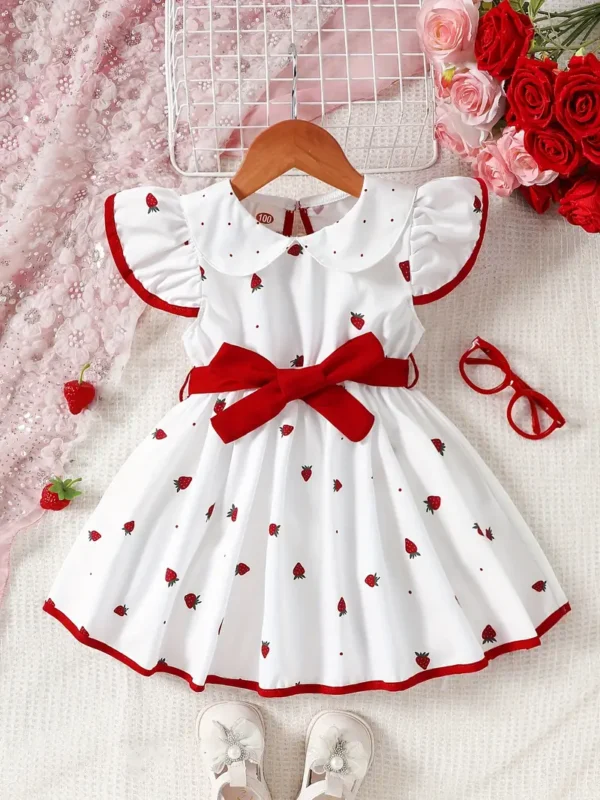 Robe décontractée à manches courtes et col mignon pour bébé Robe décontractée à manches courtes et col mignon pour bébé, motif fraise, robe pour bébé et petite fille pour un usage quotidien octobre 17, 2024 Kotazando