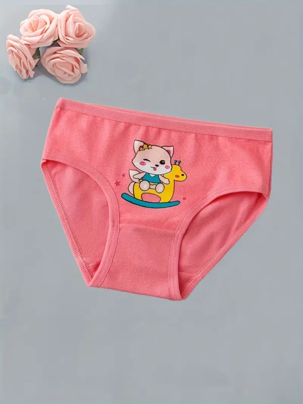 Lot de 8 slips en coton imprimé chat mignon pour fille, culotte à motif dessin animé, ensemble de sous-vêtements doux et confortables, à porter en toute saison – Image 6