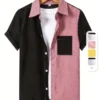 Chemise créative à blocs de couleurs pour garçons Chemise créative à blocs de couleurs pour garçons, hauts décontractés à manches courtes et revers, vêtements pour garçons pour l'été en plein air 26 décembre 2024 Kotazando