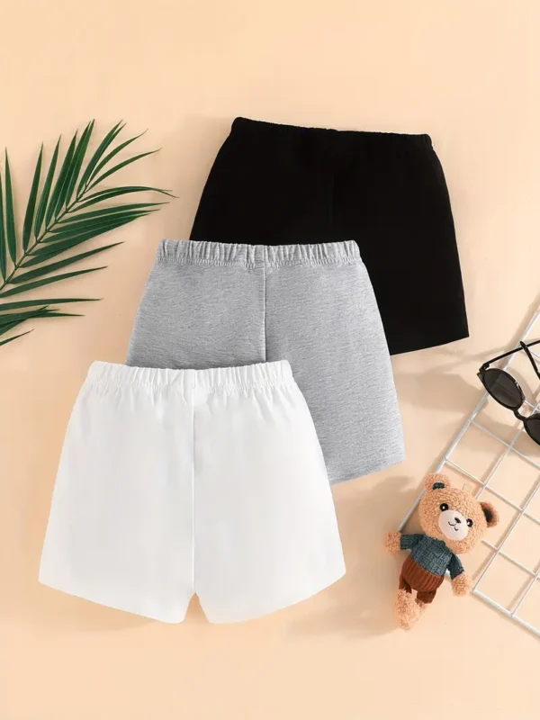 Lot de 3 shorts décontractés à imprimé Happy Bear pour bébé et tout-petit, bas confortables à taille élastique, vêtements pour bébé garçon - Image 7