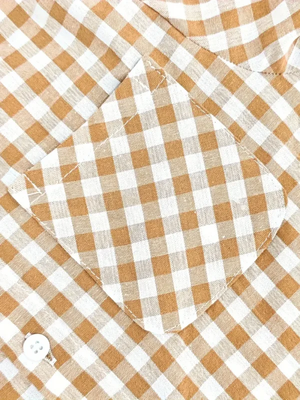 Chemise à manches courtes à carreaux tendance pour adolescents avec poche, hauts en coton décontractés et confortables pour l'été – Image 5