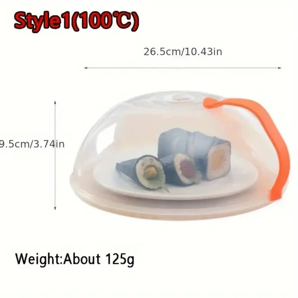 1pc Couvercle Alimentaire, Couvercle Chauffant pour Four à Micro-Ondes, Protecteur d'Écran pour Aliments pour Plats Chauds, Couvercle Anti-Éclaboussures Résistant à l'Huile, Couvercle de Conservation Fraîcheur, Fournitures de Cuisine – Image 2
