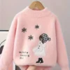 Pull à motif brodé Sweet Portrait pour filles Pull à motif brodé Sweet Portrait pour filles, pull-over décontracté en tricot à col ras du cou pour filles 26 décembre 2024 Kotazando