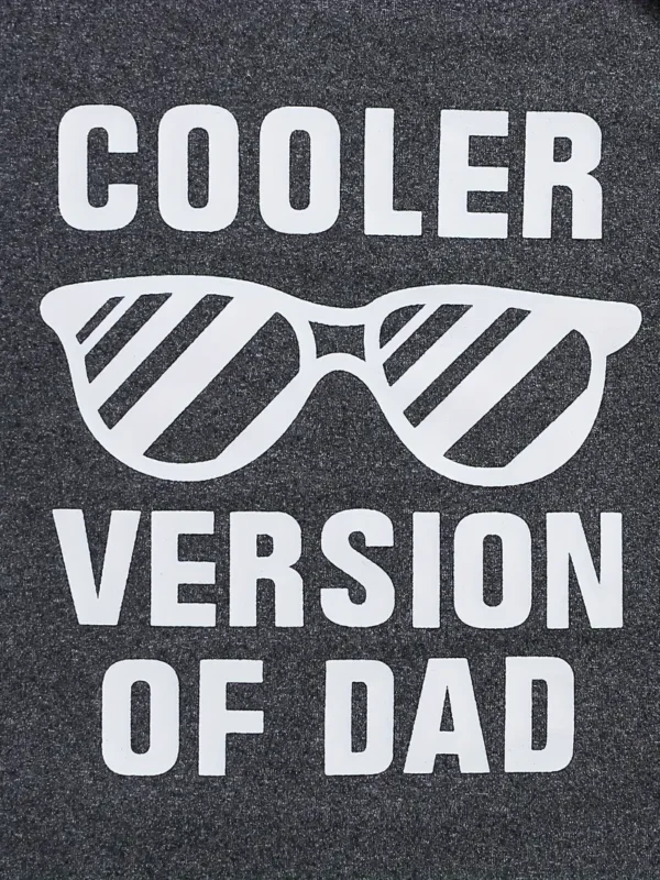 Ensemble 2 pièces décontracté avec imprimé lunettes de soleil, « Cooler Version Of Dad » pour bébé, combinaison à manches courtes, chapeau et pantalon, vêtements pour tout-petits et bébés garçons – Image 5