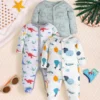 Ensemble de 3 grenouillères unisexes à manches longues pour nouveau-né Ensemble de 3 grenouillères unisexes à manches longues pour nouveau-né, barboteuses pour bébé avec imprimés mignons de lapin, de dinosaure et de lion, styles décontractés doux et respectueux de la peau 26 décembre 2024 Kotazando