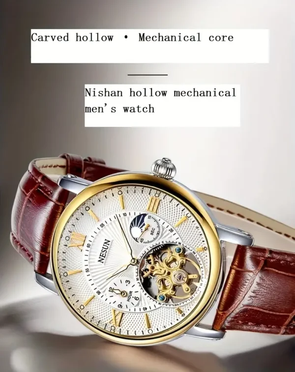 Montre mécanique entièrement automatique pour homme Nesun Montre mécanique entièrement automatique pour homme Nesun, montre creuse lumineuse tendance, cadeau de Saint-Valentin 4 octobre 2024 Kotazando