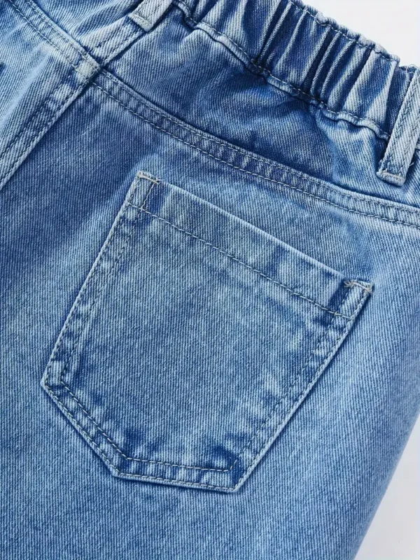 Jean ample à patchs en forme de cœur pour fille Jean ample à patchs en forme de cœur pour fille, couleur unie, longueur longue, jambe large, décontracté, vêtements de tous les jours pour filles 20 octobre 2024 Kotazando