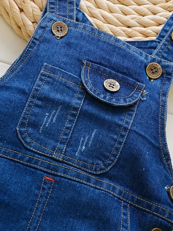 Pantalon en jean ajustable pour petit garçon, Salopette imprimée mignonne, Salopette en jean pour bébé - Image 4