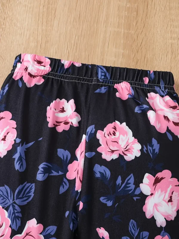 Ensemble de 2 pièces pour filles avec imprimé floral et motif floral Ensemble de 2 pièces pour filles avec imprimé floral et motif floral, Cadeau de fête 19 octobre 2024 Kotazando