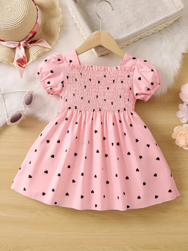 Robe tunique à imprimé cœur adorable pour filles Robe tunique à imprimé cœur adorable pour filles, Parfait pour les fêtes et les anniversaires octobre 17, 2024 Kotazando