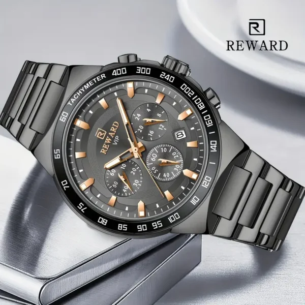 Montres à quartz noires REWARD pour hommes Montres à quartz noires REWARD pour hommes, montres-bracelets de sport, chronographe, lumineuses et étanches 4 octobre 2024 Kotazando