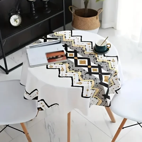 1 pièce, nappe européenne, nappe en polyester lavable, résistante à l'huile et à l'eau, nappe de salle à manger haut de gamme, dessous de plat, pour salle à manger et restaurant à domicile, fournitures pour la maison – Image 3