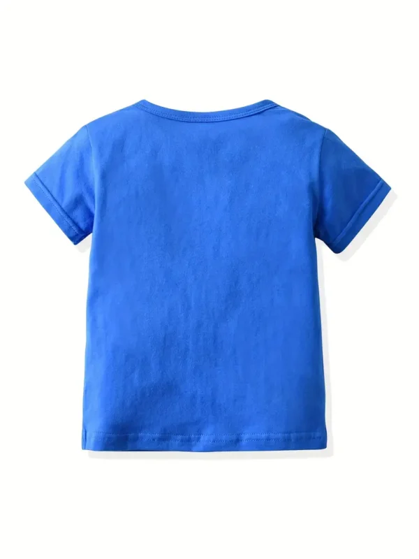 Lot de 4 t-shirts créatifs pour garçons avec imprimé de lettres et manette de jeu, décontractés, légers et confortables, à manches courtes et col ras du cou, vêtements pour enfants pour l'été - Image 10