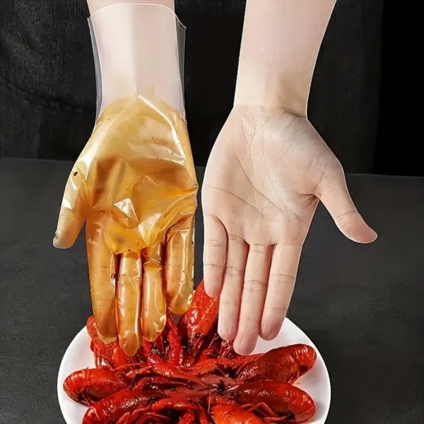 Lot de 100 gants jetables multi-usages, Imperméables, sans plomb et sans latex pour la cuisine, la salle de bain, l'extérieur, Parfaits pour la préparation des aliments, les soins des animaux et le nettoyage de la maison – Image 3
