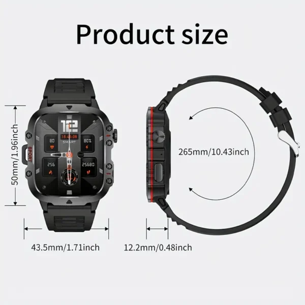 Montre intelligente pour homme Montre intelligente pour homme, grand écran de 4,98 cm, grande batterie de 420 mAh, appels sans fil, assistant vocal, plus de 100 modes sportifs, surveillance du sommeil et de la météo, rappel de sédentarité, montre intelligente avec photo à distance 3 octobre 2024 Kotazando