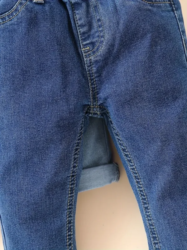 Jean décontracté bleu clair bleu moyen noir trois pièces pour bébé garçon – Image 5