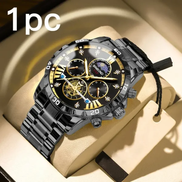 Montre à quartz en acier inoxydable pour homme Binbond Montre à quartz en acier inoxydable pour homme Binbond, Design chronographe élégant, idée cadeau parfaite 4 octobre 2024 Kotazando