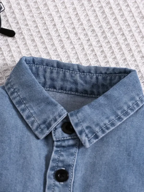 Veste en jean tendance pour bébé et tout-petit, chemise à broderie décorative, vêtements pour bébé garçon pour le printemps et l'automne - Image 5