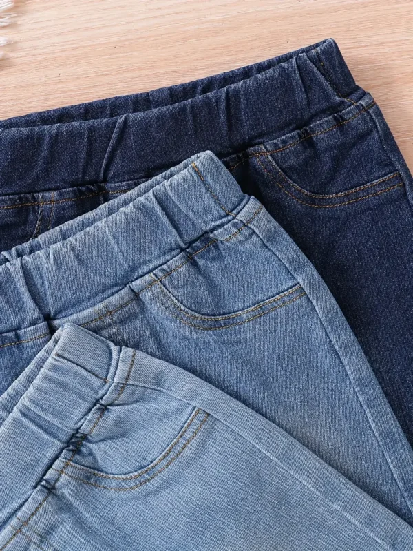 Lot de 3 shorts en jean pour bébé garçon, taille élastique, coupe confortable, vêtements d'été polyvalents pour l'extérieur - Image 5