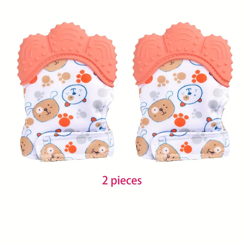 Lot de 2 gants de dentition unisexes en silicone pour enfants 10 Lot de 2 gants de dentition unisexes en silicone pour enfants – Image 9