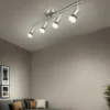 1 plafonnier LED rotatif, spot à 4 flammes, plafonnier moderne rotatif à 330 ° (nickel mat) pour cuisine, salon, chambre à coucher, non inclus. 4 x 4 W GU10