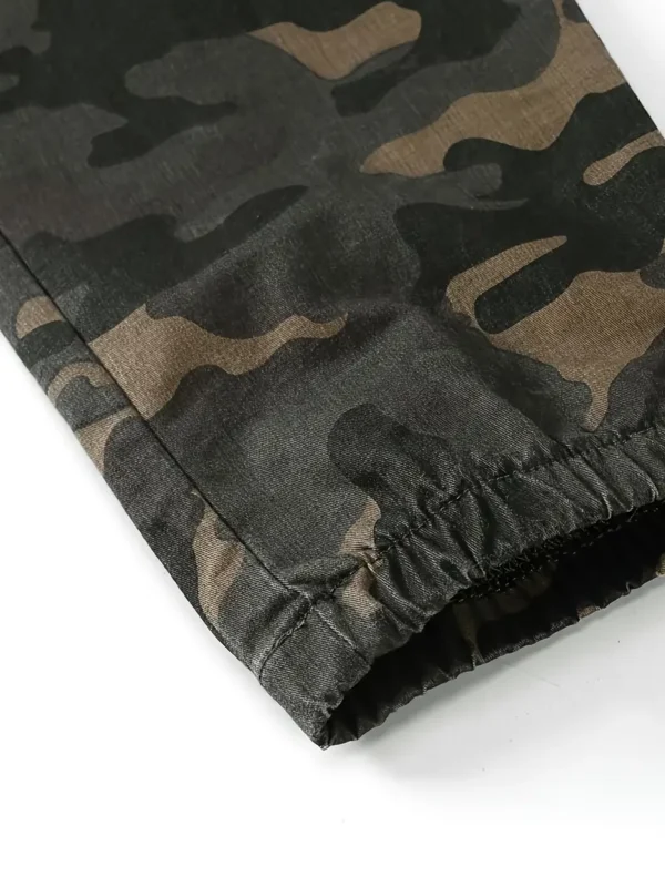 Pantalon cargo décontracté camouflage pour garçons, pantalon de jogging tendance à taille élastique avec poche, vêtements d'extérieur pour enfants - Image 4