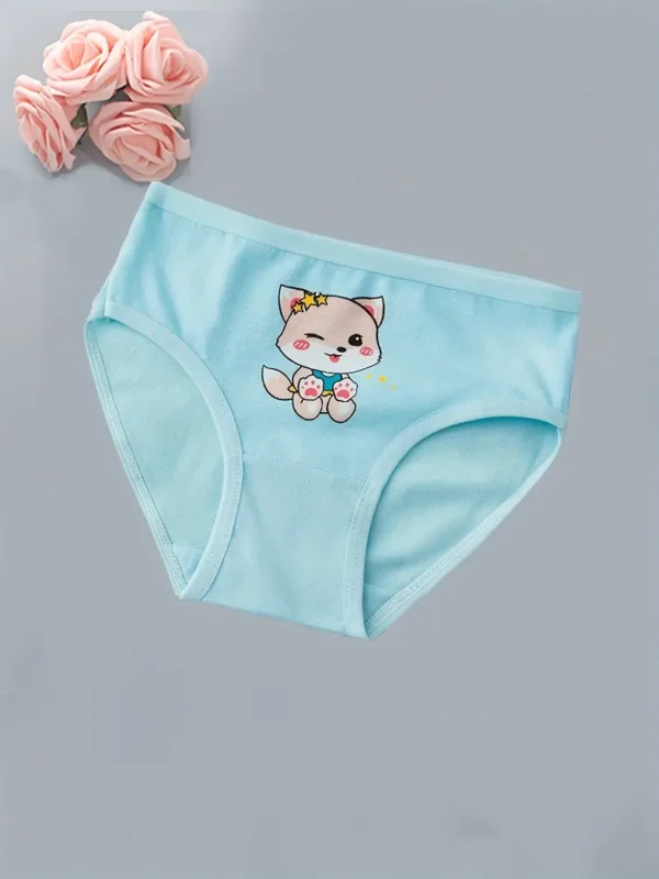Lot de 8 slips en coton imprimé chat mignon pour fille, culotte à motif dessin animé, ensemble de sous-vêtements doux et confortables, à porter en toute saison – Image 4
