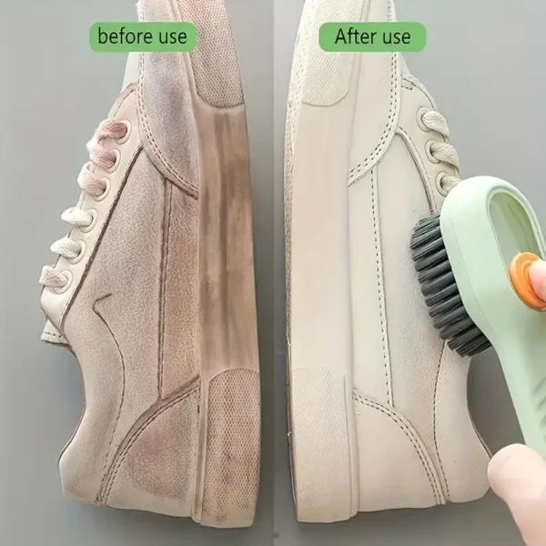 1pc, brosse à chaussures multifonctionnelle avec distributeur de liquide, brosse à chaussures avec poils doux, idéale pour le nettoyage de la salle de bain, de la cuisine et de la buanderie, produits de nettoyage, outil de nettoyage – Image 2