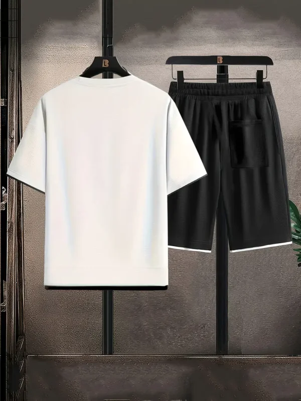 Tenue pour homme Tenue pour homme, t-shirt à manches courtes et short à cordon de serrage, ensemble 2 pièces pour activités de plein air estivales octobre 3, 2024 Kotazando