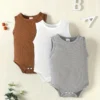 Body texturé gaufré 3 pièces pour bébé Body texturé gaufré 3 pièces pour bébé, combinaison sans manches de couleur unie, vêtements pour bébé garçon octobre 8, 2024 Kotazando