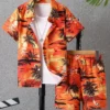 Ensemble 2 pièces pour garçon avec imprimé graphique de coucher de soleil hawaïen et de cocotier Ensemble 2 pièces pour garçon avec imprimé graphique de coucher de soleil hawaïen et de cocotier, chemise à manches courtes et short 17 octobre 2024 Kotazando