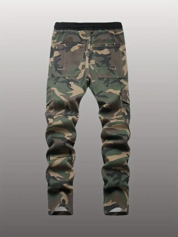Pantalon slim en denim camouflage 100 % coton pour garçon, Jean fin décontracté et tendance pour l'extérieur, Cadeau tendance – Image 2