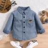 Veste en jean tendance pour bébé et tout-petit Veste en jean tendance pour bébé et tout-petit, chemise à broderie décorative, vêtements pour bébé garçon pour le printemps et l'automne 15 octobre 2024 Kotazando