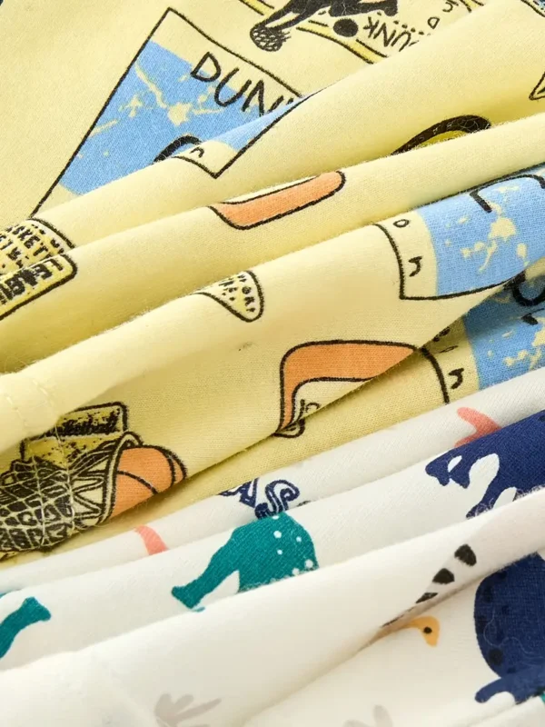 Lot de 6 boxers en coton pour garçon avec motifs de dessins animés mignons, Coupe extensible confortable, tissu tricoté, mélange d'élasthanne, type de coupe standard pour enfants de 12 ans et moins, Shorts de sous-vêtements toutes saisons - Image 5