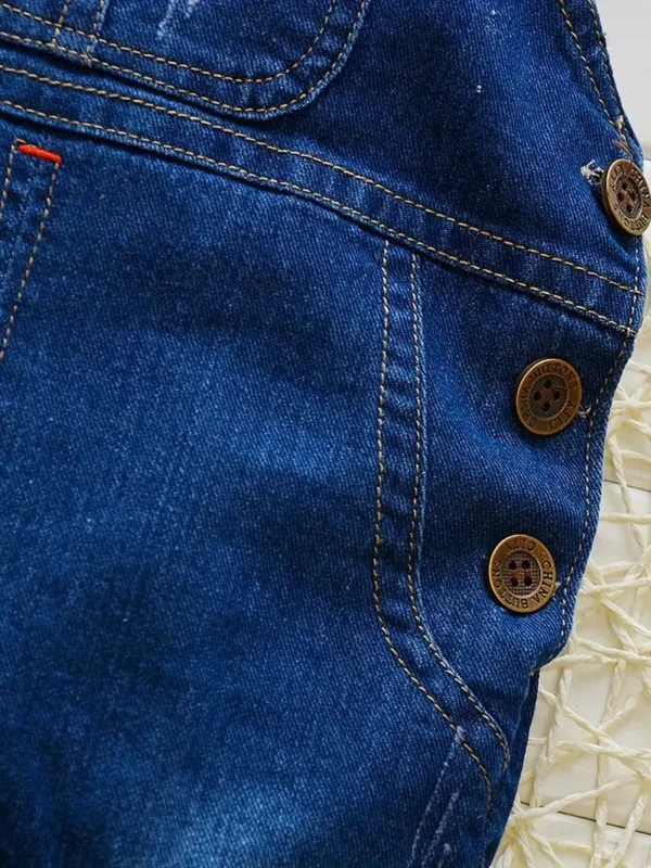 Pantalon en jean ajustable pour petit garçon, Salopette imprimée mignonne, Salopette en jean pour bébé - Image 6