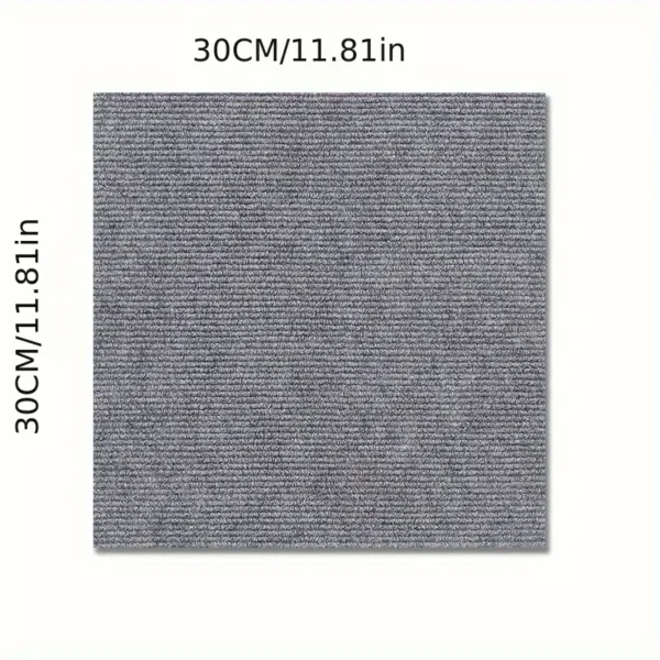Dalles de moquette autocollantes carrées pour bureau et maison, tapis antidérapants en polyester avec envers en mousse, fabriqués à la machine, motif uni, Parfait pour la décoration de la chambre, du bureau et du porche (lot de plusieurs pièces) – Image 5