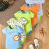 Lot de 5 bodies colorés pour bébé Lot de 5 bodies colorés pour bébé, haut confortable à manches courtes, vêtements pour bébé garçon 26 décembre 2024 Kotazando