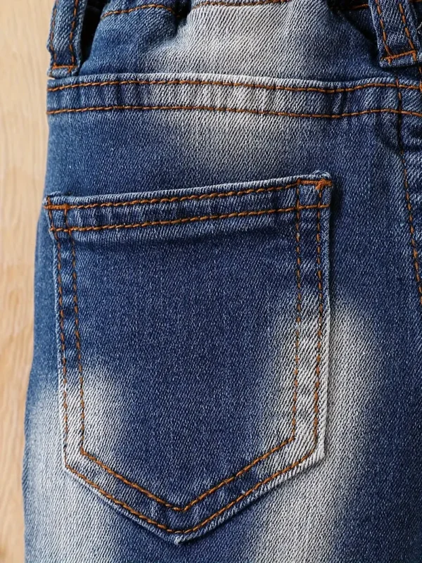 Jean déchiré en denim vieilli pour garçon Jean déchiré en denim vieilli pour garçon, Mélange de coton extensible, lavable en machine, style décontracté pour le printemps/été/automne octobre 15, 2024 Kotazando