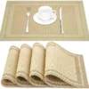 Lot de 4 sets de table résistants à la chaleur, sets de table lavables en PVC, sets de table en vinyle tissé pour tables à manger, sets de table antidérapants et résistants aux taches, faciles à nettoyer, protection de table, décoration de table de cuisine à domicile